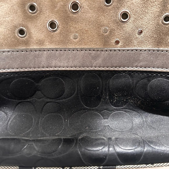 Coach Black and Cream Eyelet Tote - Picture 5 of 7